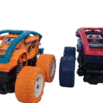 Monster Trucks Toy, Set of 2 Friction-Powered Cars, 360° Rotation, Push and Go Toys for Ages 2-8, Orange and Red | Global Value Items